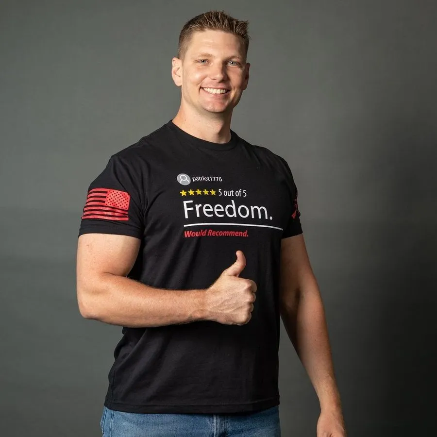 5 Star Freedom T-Shirt - Black sold by Grunt Style product image thumbnail 3