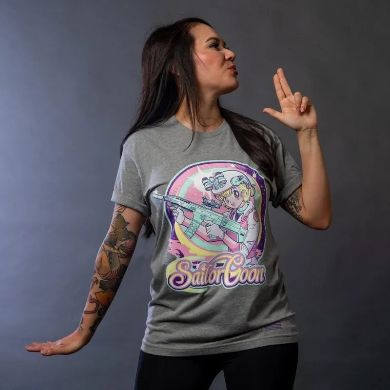 Women's Sailor Goon Boyfriend Fit T-Shirt - Dark Heather Gray sold by Grunt Style