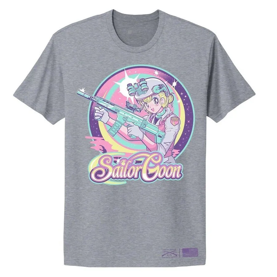 Women's Sailor Goon Boyfriend Fit T-Shirt - Dark Heather Gray sold by Grunt Style product image thumbnail 2
