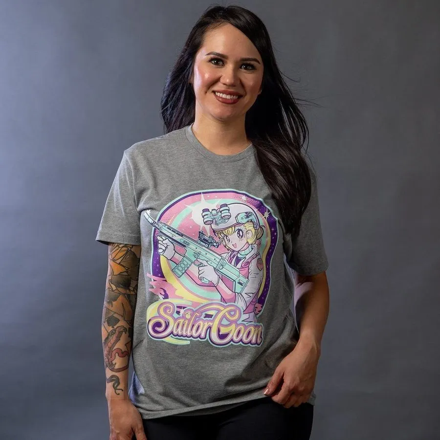 Women's Sailor Goon Boyfriend Fit T-Shirt - Dark Heather Gray sold by Grunt Style product image thumbnail 4