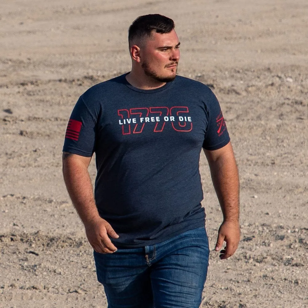 Live Free Or Die '76 T-Shirt - Midnight Navy sold by Grunt Style product image thumbnail 3