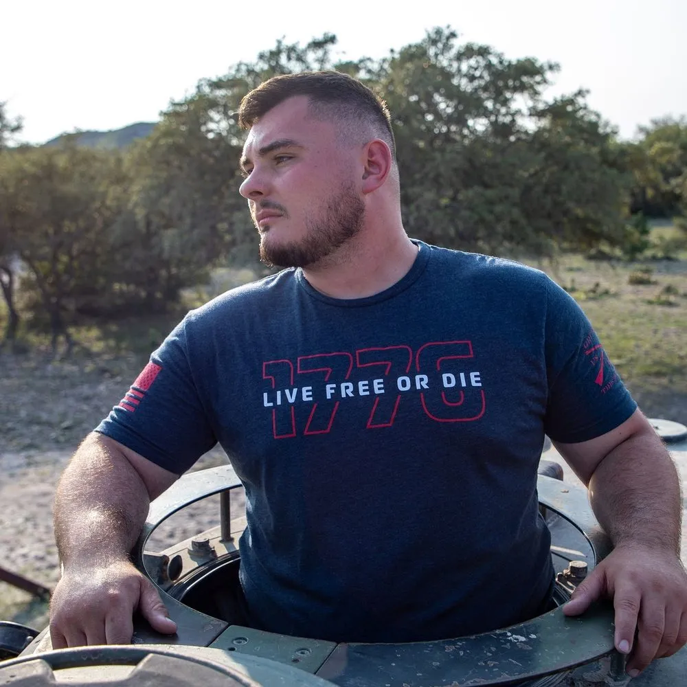 Live Free Or Die '76 T-Shirt - Midnight Navy sold by Grunt Style product image thumbnail 4