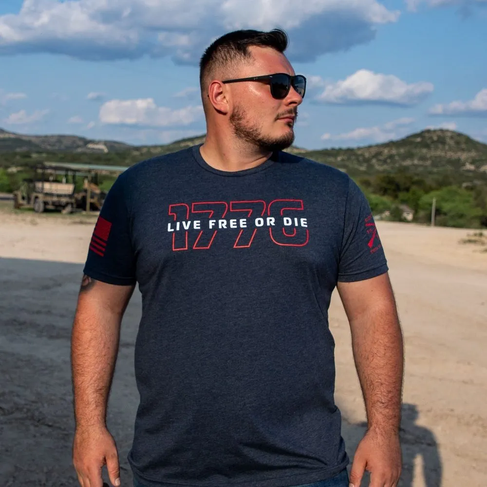 Live Free Or Die '76 T-Shirt - Midnight Navy sold by Grunt Style product image thumbnail 5