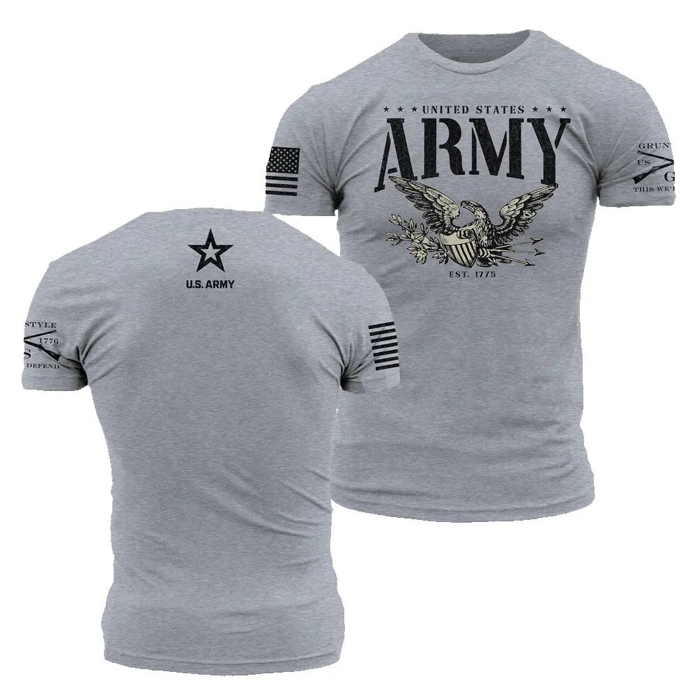 Army - Eagle T-Shirt - Dark Heather Gray sold by Grunt Style