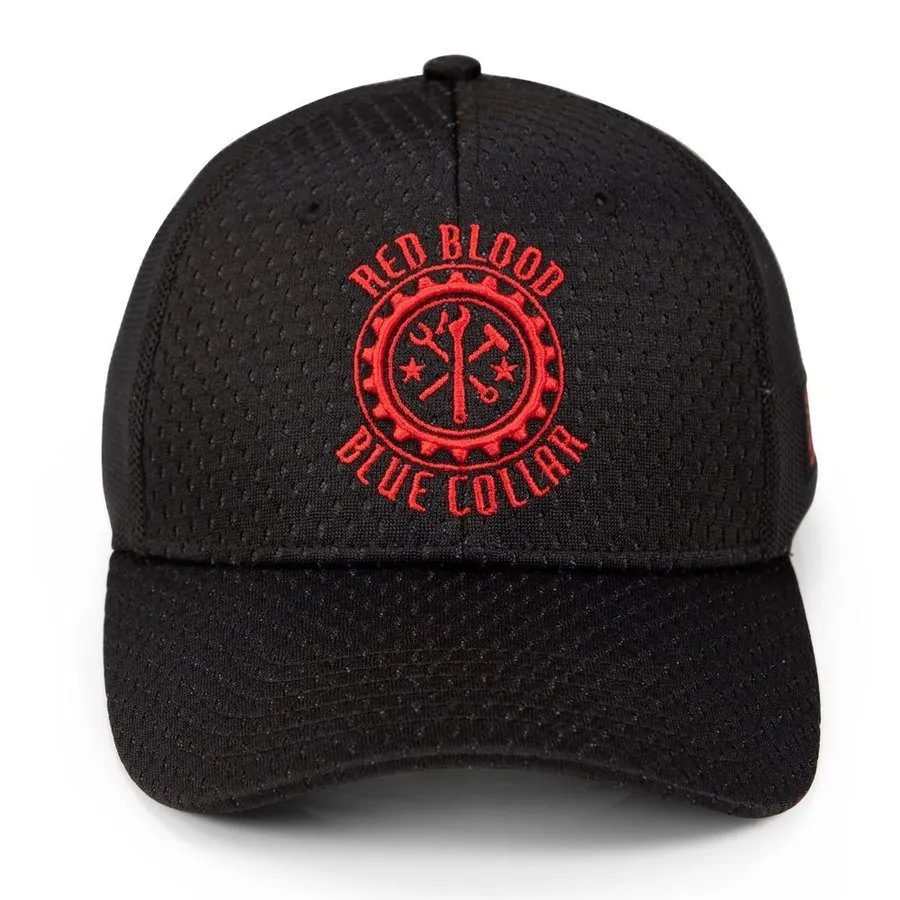 Red Blood Blue Collar® Stretch Fit Hat - Black sold by Grunt Style
