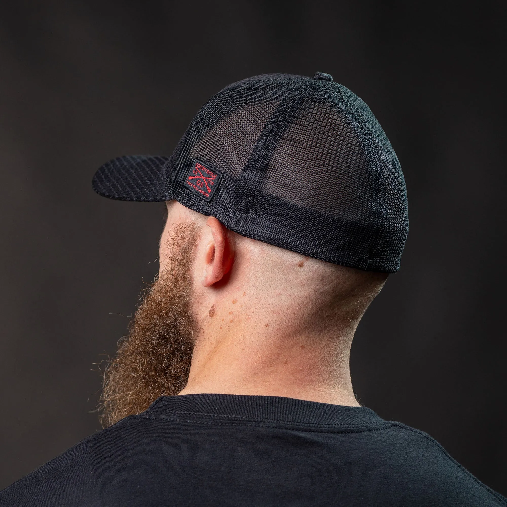 Red Blood Blue Collar® Stretch Fit Hat - Black sold by Grunt Style product image thumbnail 3