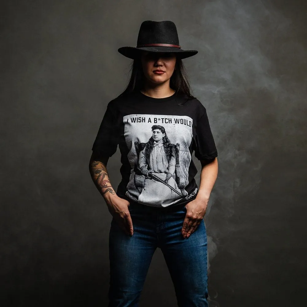 Women's I Wish A B*tch Would Boyfriend Fit T-Shirt - Black sold by Grunt Style