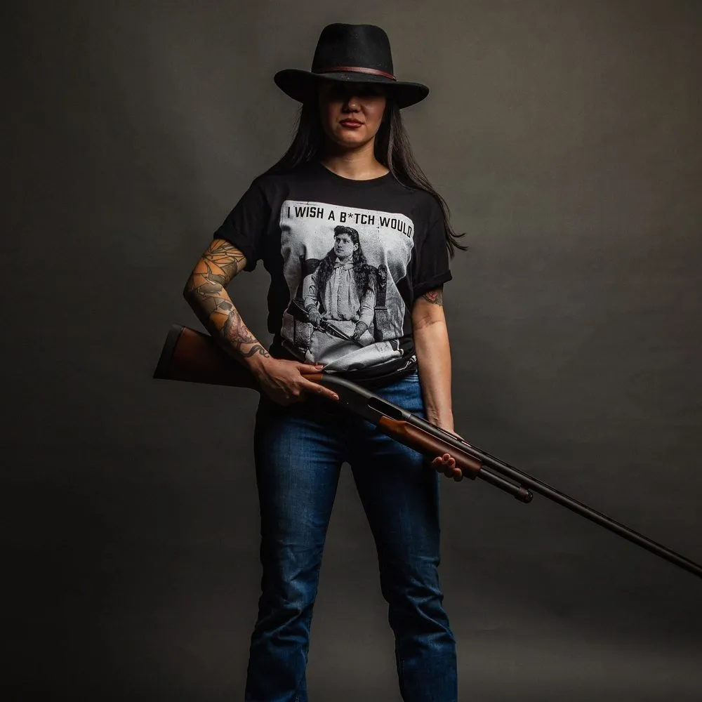 Women's I Wish A B*tch Would Boyfriend Fit T-Shirt - Black sold by Grunt Style product image thumbnail 3