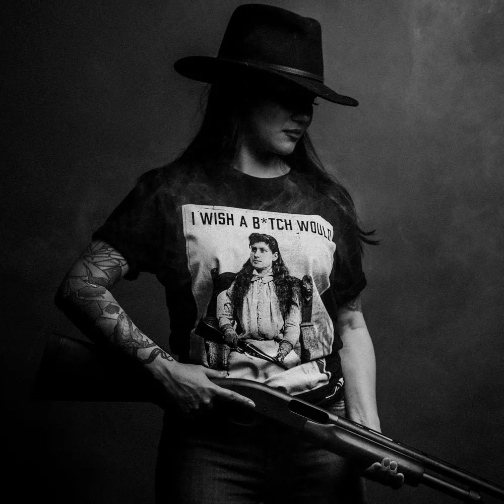 Women's I Wish A B*tch Would Boyfriend Fit T-Shirt - Black sold by Grunt Style product image thumbnail 4