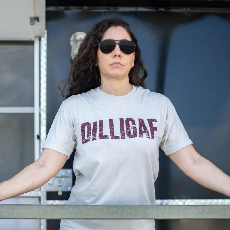 Women's DILLIGAF Boyfriend Fit T-Shirt - Sand sold by Grunt Style