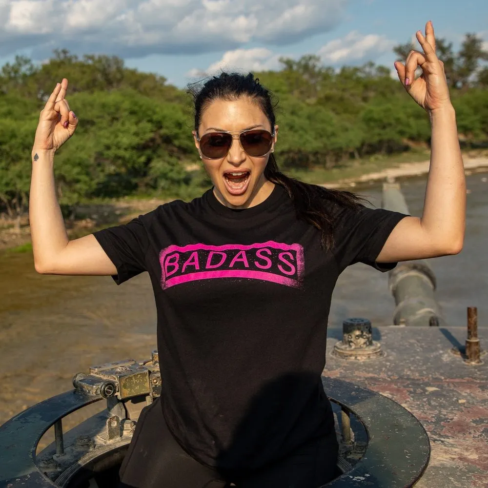 Women's Badass Boyfriend Fit T-Shirt - Black sold by Grunt Style product image thumbnail 3