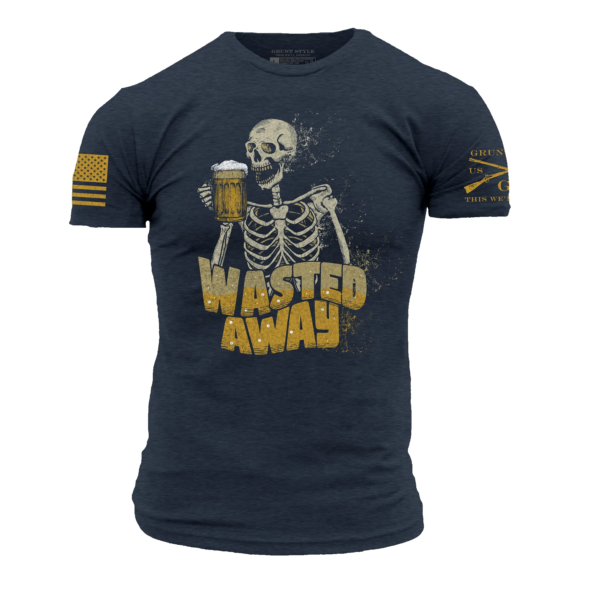 Wasted Away T-Shirt - Midnight Navy sold by Grunt Style