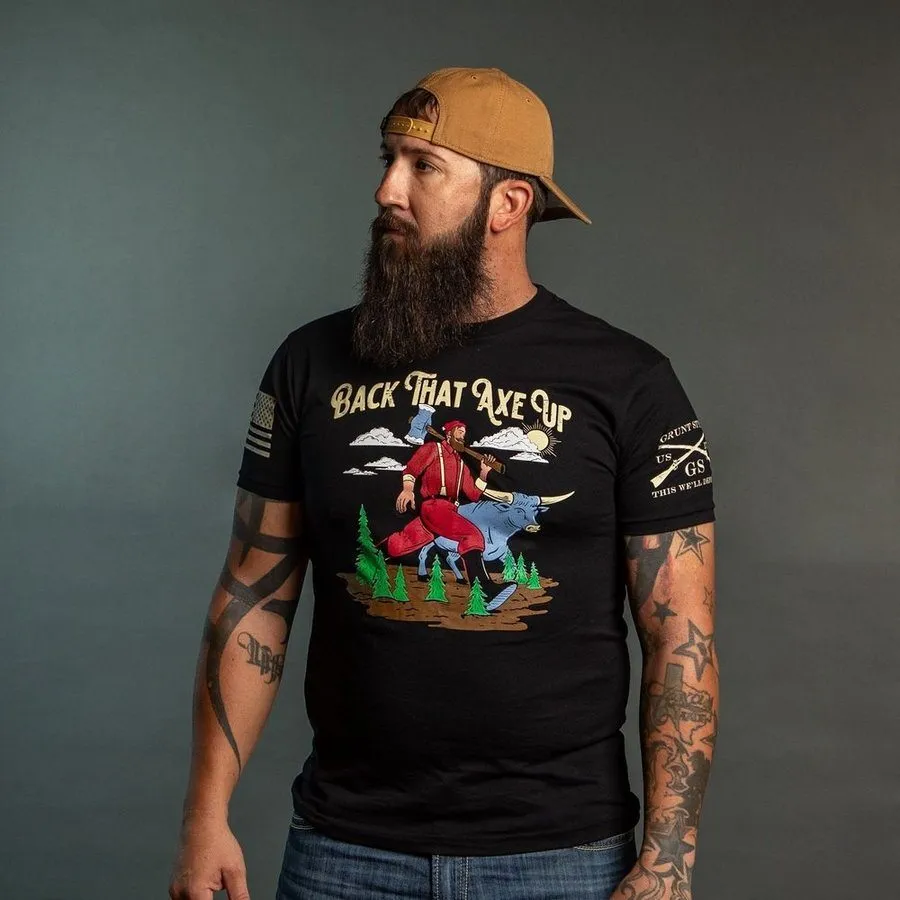 Back That Axe Up T-Shirt - Black sold by Grunt Style product image thumbnail 2