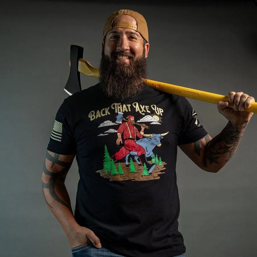 Back That Axe Up T-Shirt - Black sold by Grunt Style product image thumbnail 3