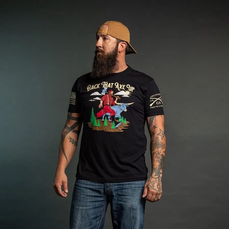 Back That Axe Up T-Shirt - Black sold by Grunt Style product image thumbnail 5