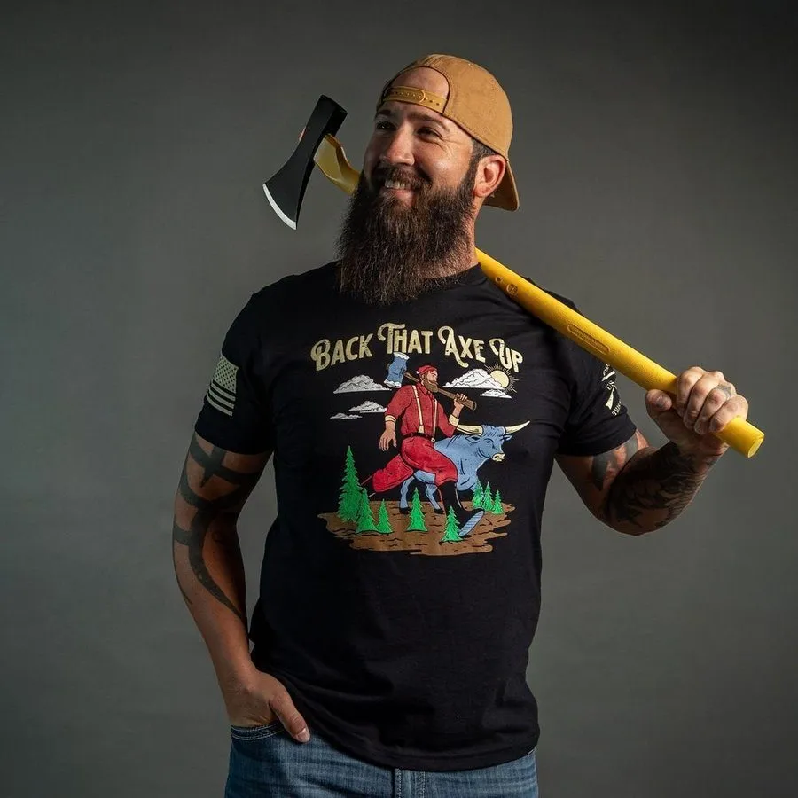 Back That Axe Up T-Shirt - Black sold by Grunt Style product image thumbnail 4
