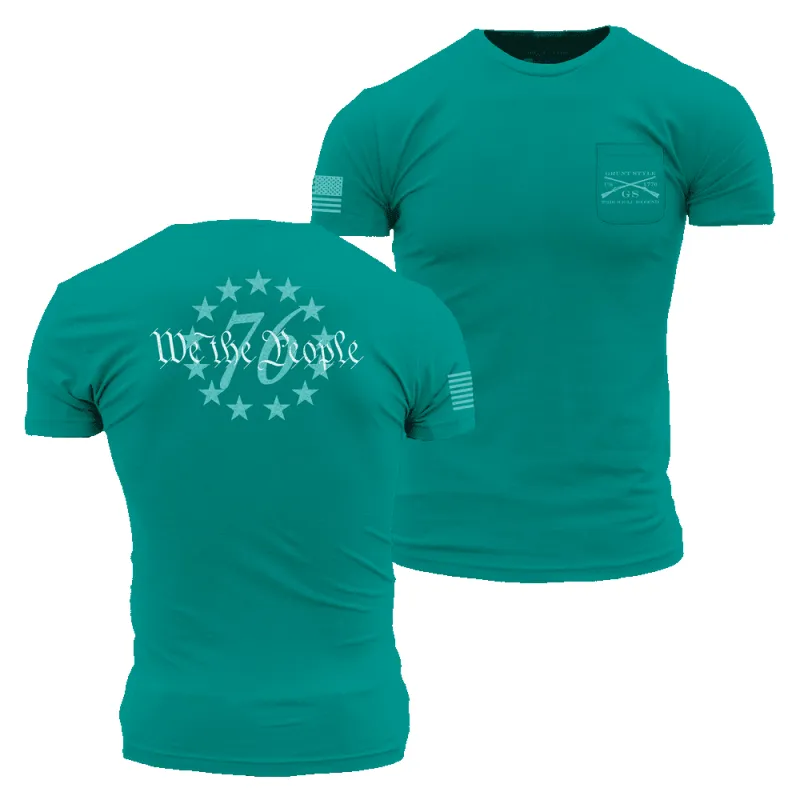 76 We The People Pocket Tee - Heather Aqua sold by Grunt Style