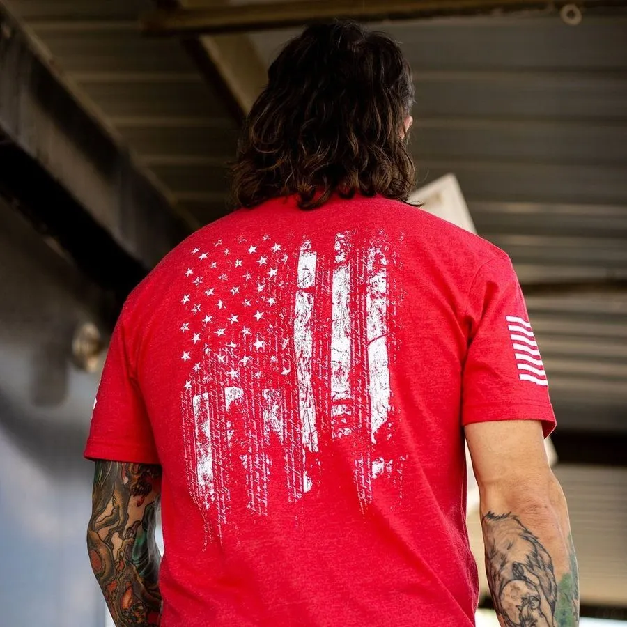 1776 Flag T-Shirt - Red sold by Grunt Style product image thumbnail 3