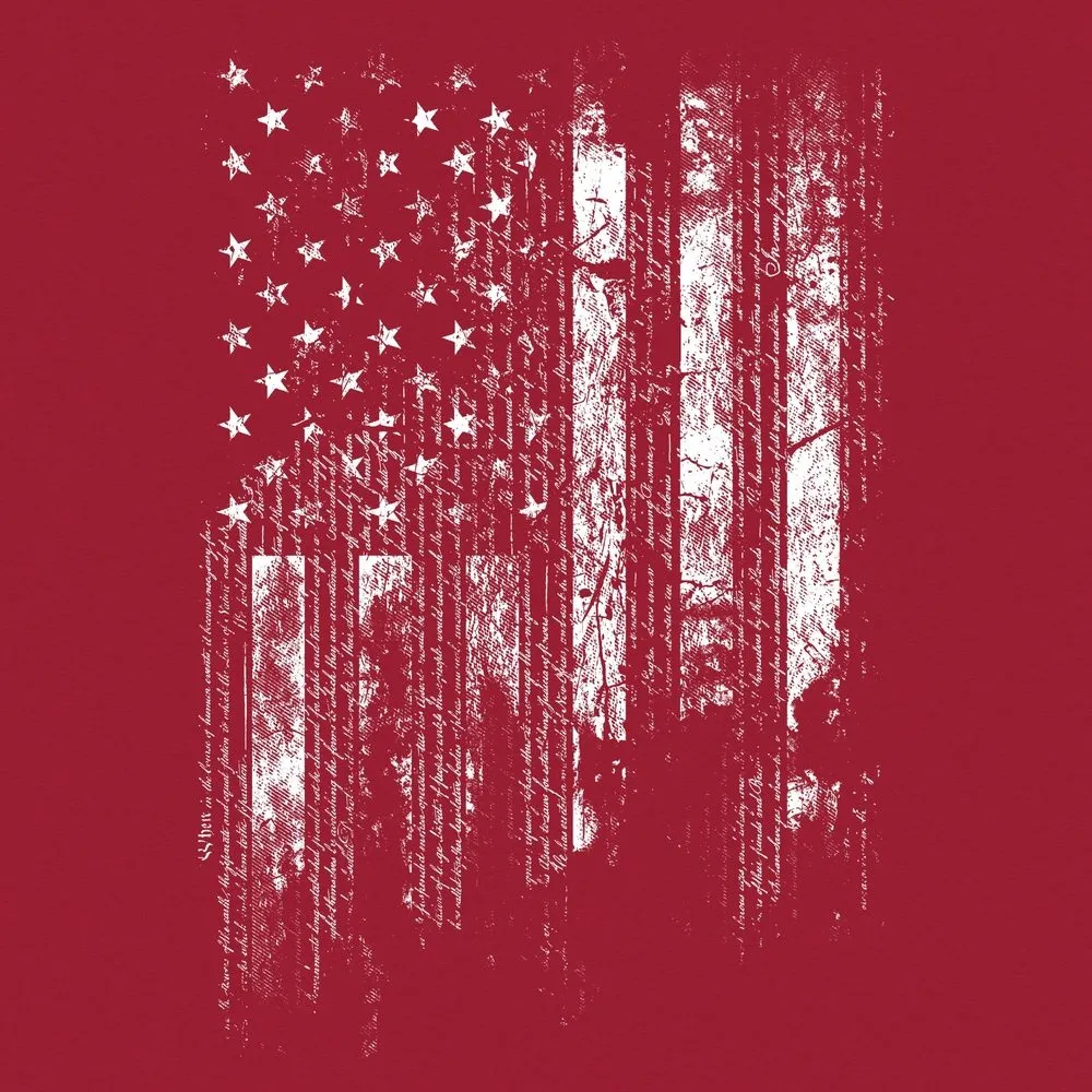 1776 Flag T-Shirt - Red sold by Grunt Style product image thumbnail 2