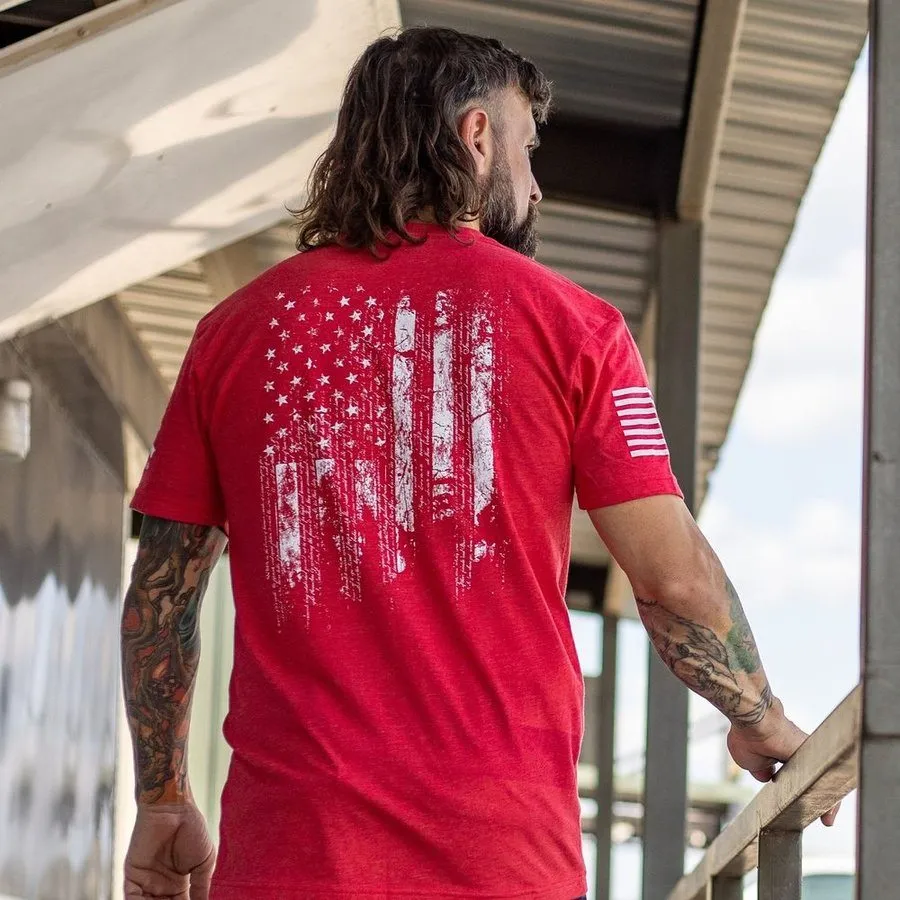 1776 Flag T-Shirt - Red sold by Grunt Style product image thumbnail 4