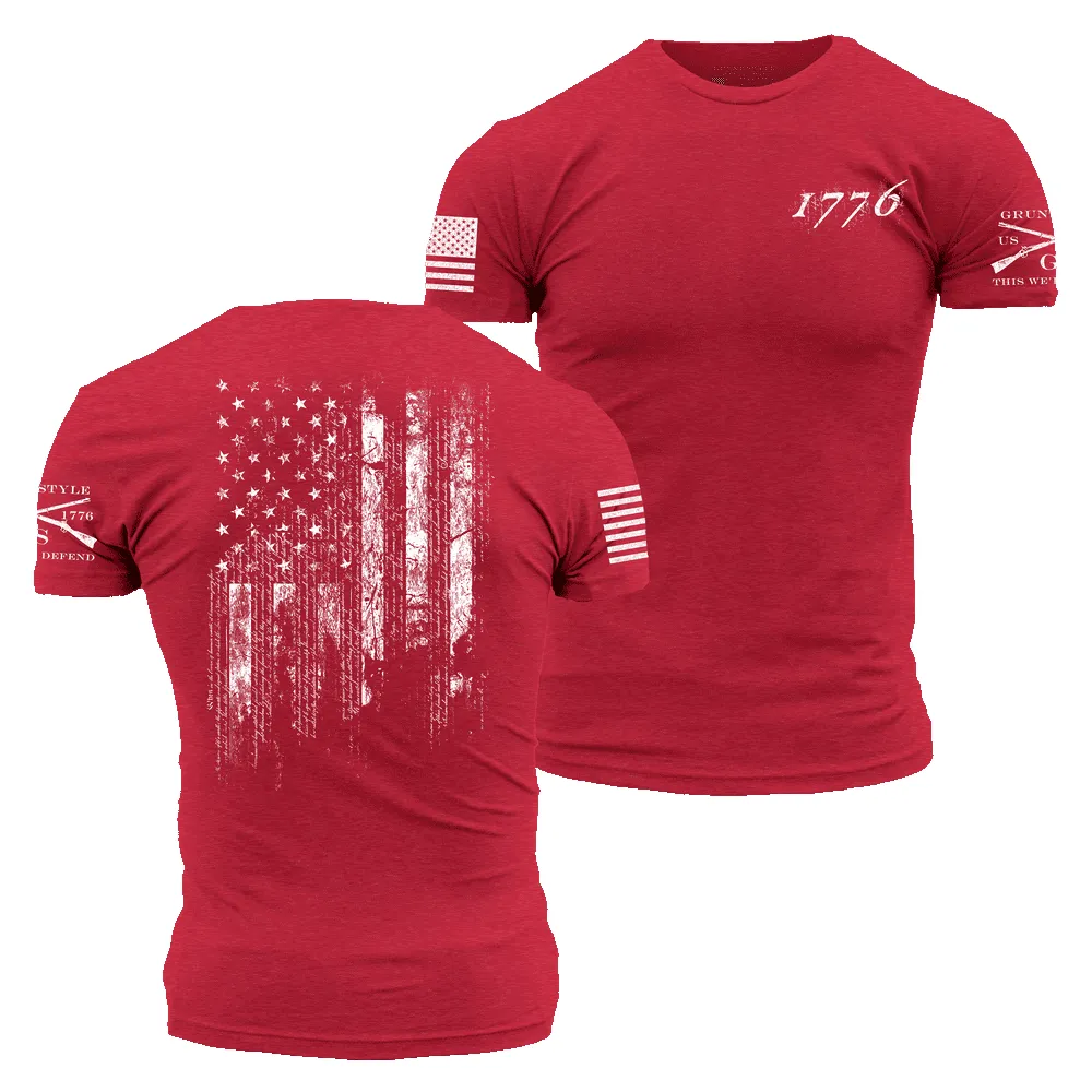 1776 Flag T-Shirt - Red sold by Grunt Style