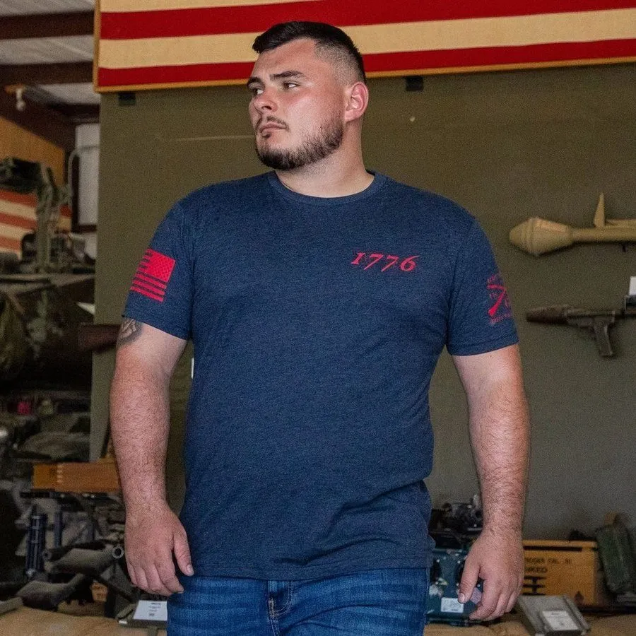 1776 Flag T-Shirt - Midnight Navy sold by Grunt Style product image thumbnail 3