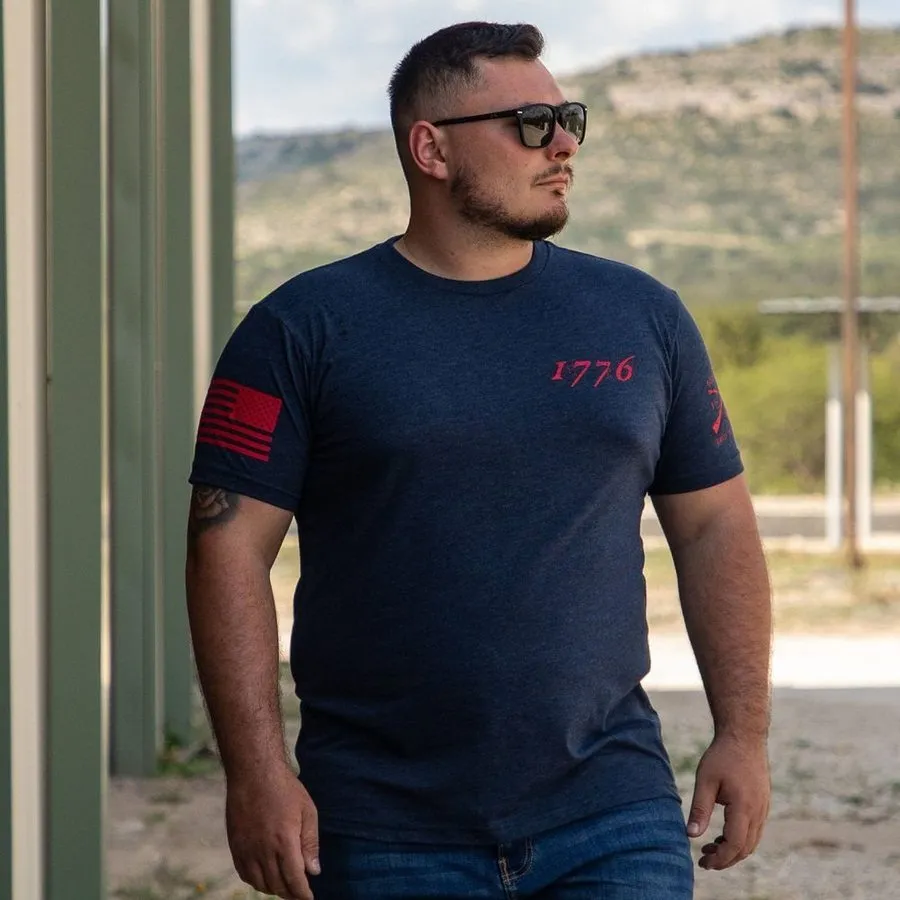 1776 Flag T-Shirt - Midnight Navy sold by Grunt Style product image thumbnail 4
