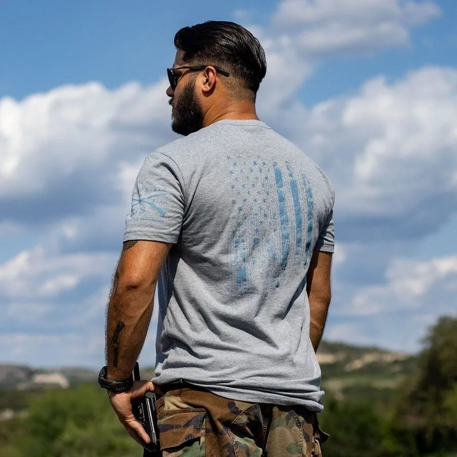 1776 Flag T-Shirt - Dark Heather Gray sold by Grunt Style product image thumbnail 4