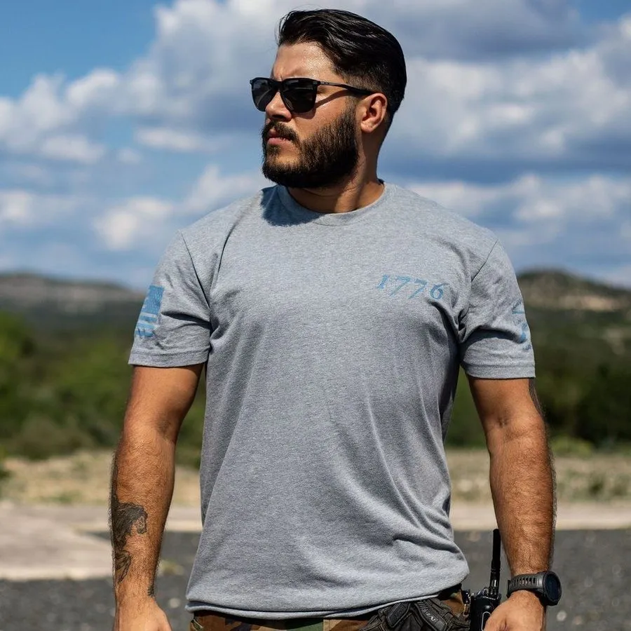 1776 Flag T-Shirt - Dark Heather Gray sold by Grunt Style product image thumbnail 3