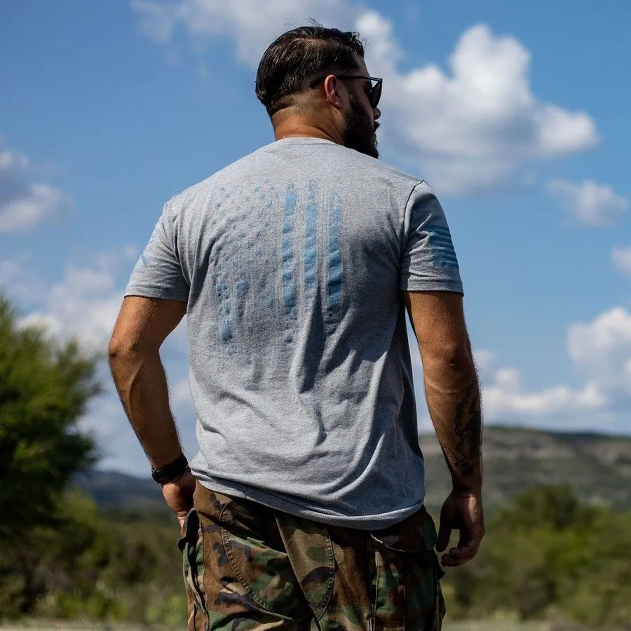 1776 Flag T-Shirt - Dark Heather Gray sold by Grunt Style product image thumbnail 5