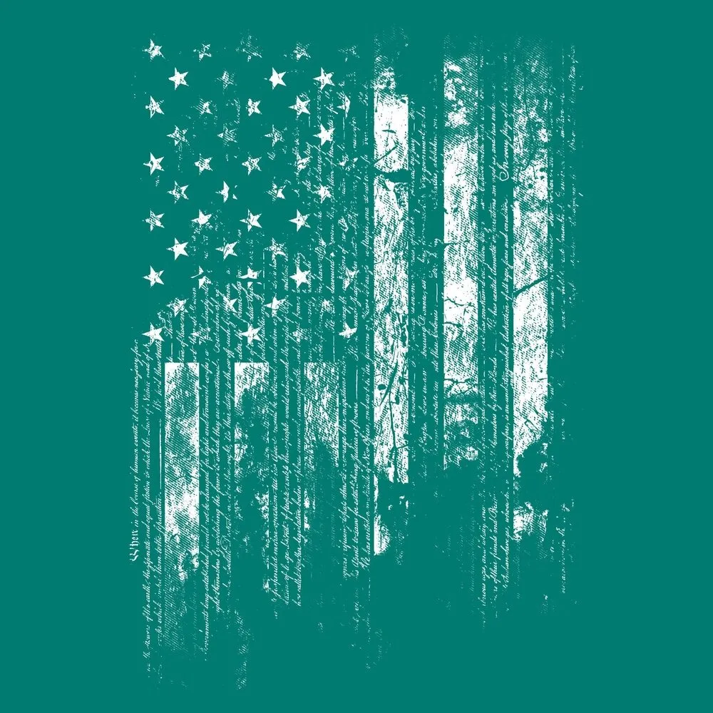 1776 Flag Pocket Tee - Heather Aqua sold by Grunt Style product image thumbnail 2