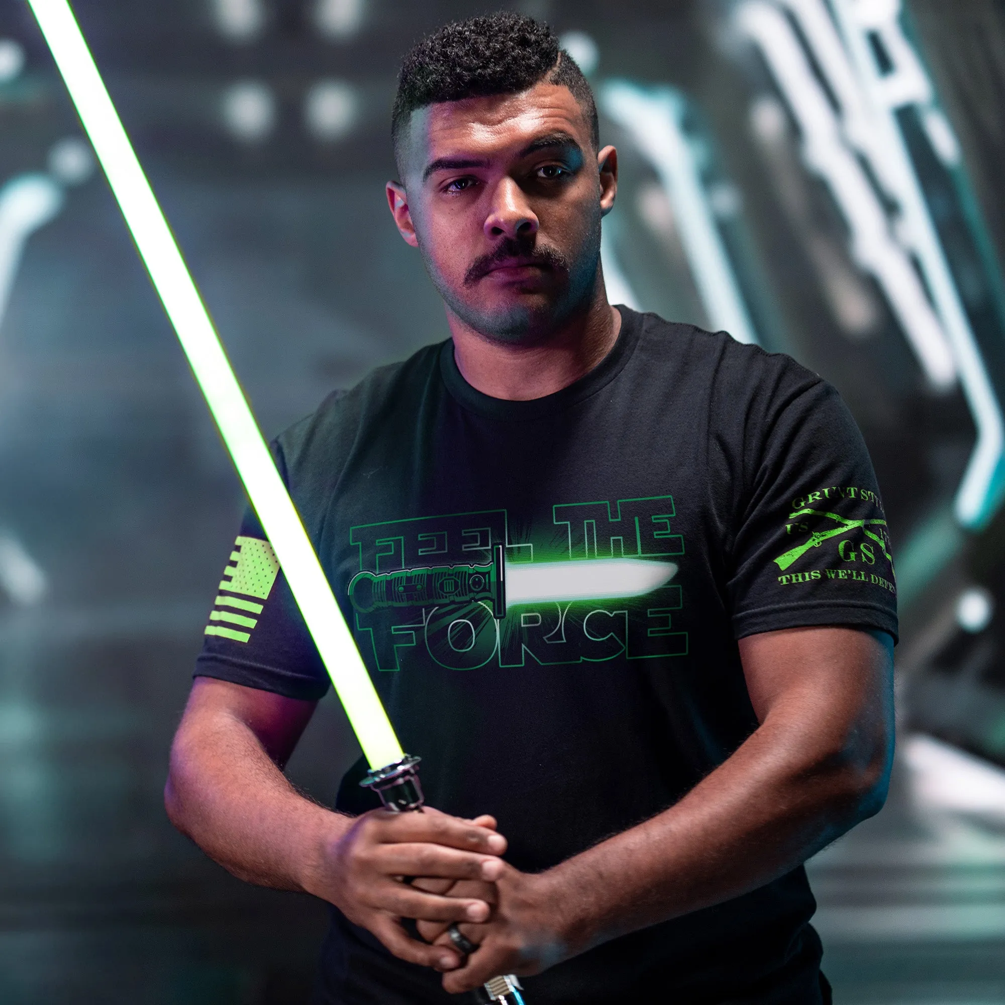 Feel The Green Force T-Shirt - Black sold by Grunt Style product image thumbnail 3