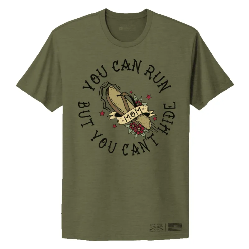 Women's You Can Run Boyfriend Fit T-Shirt - Military Green sold by Grunt Style