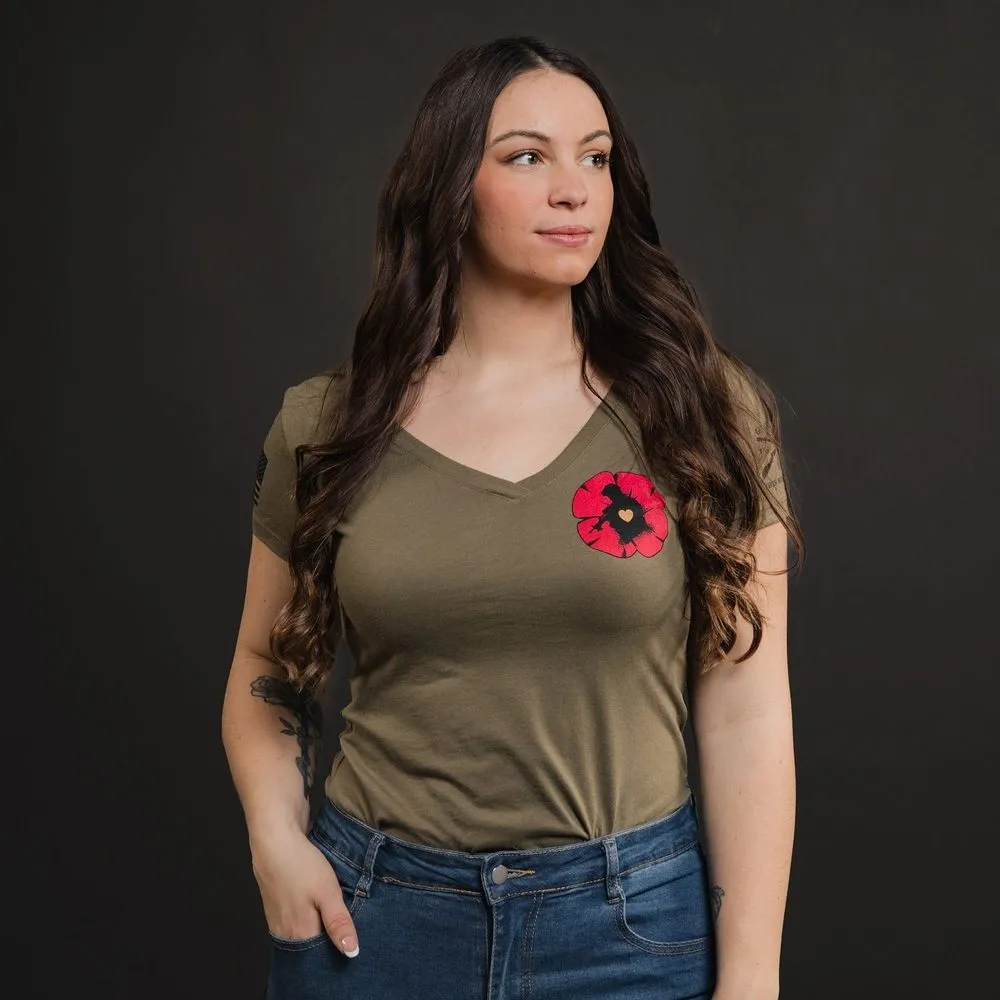 Women's Those We Love V-Neck T-Shirt - Military Green sold by Grunt Style product image thumbnail 4