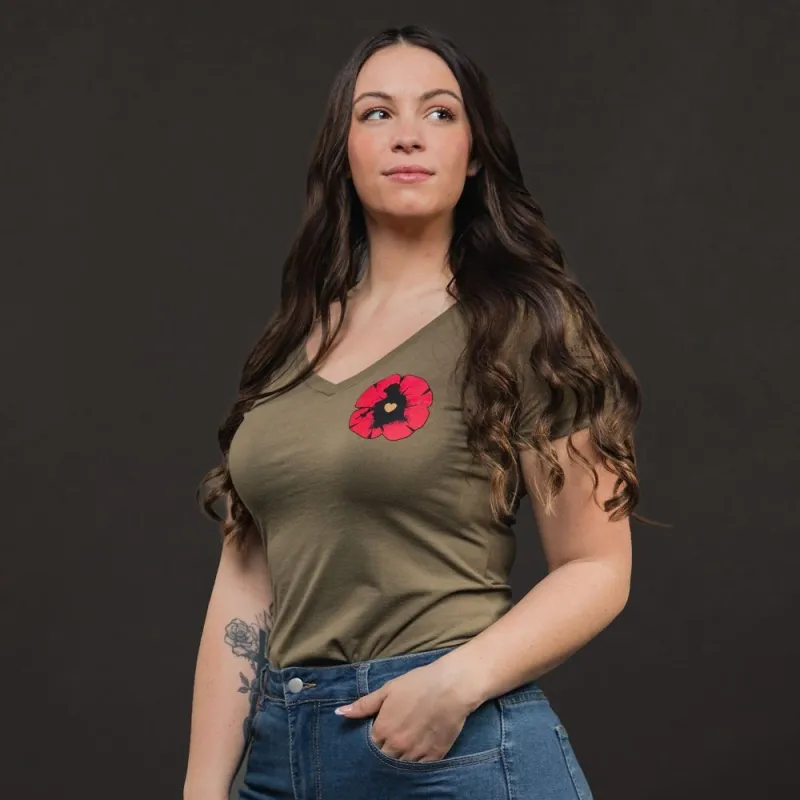 Women's Those We Love V-Neck T-Shirt - Military Green sold by Grunt Style