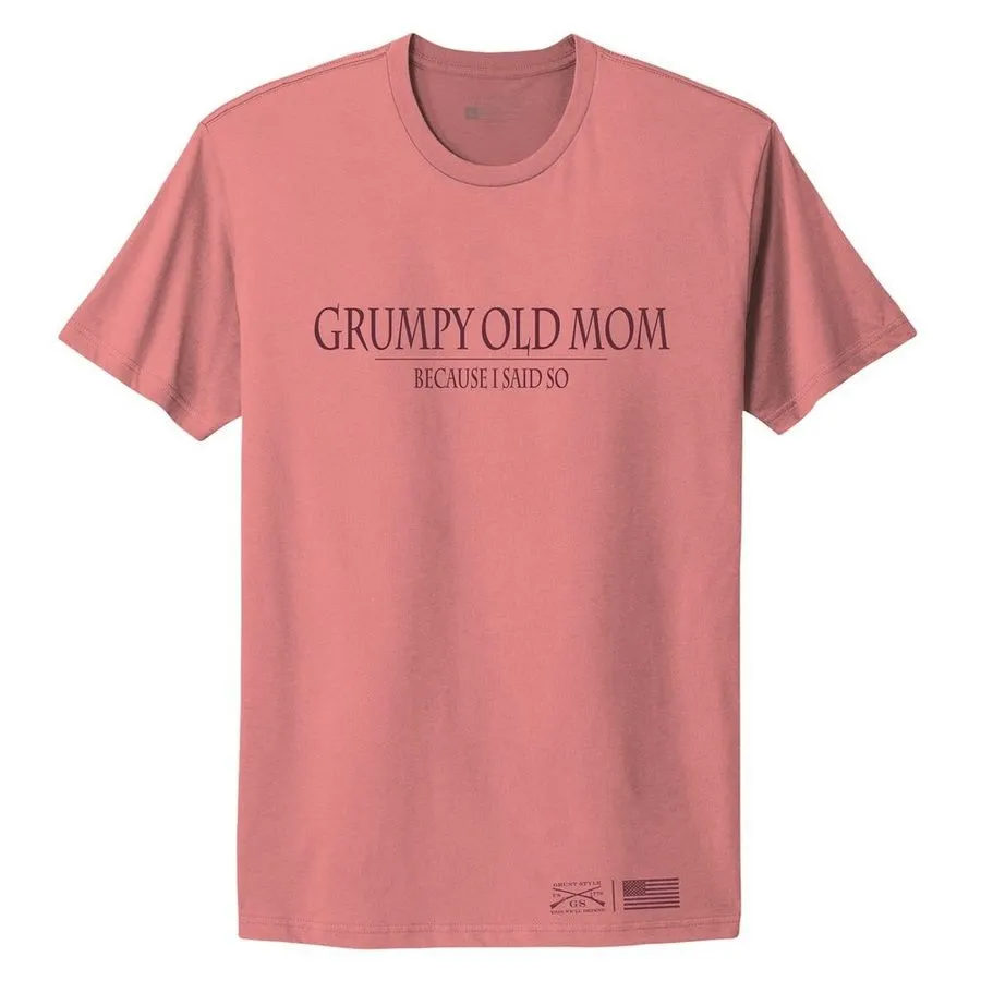 Women's Grumpy Old Mom Boyfriend Fit T-Shirt - Heather Mauve sold by Grunt Style