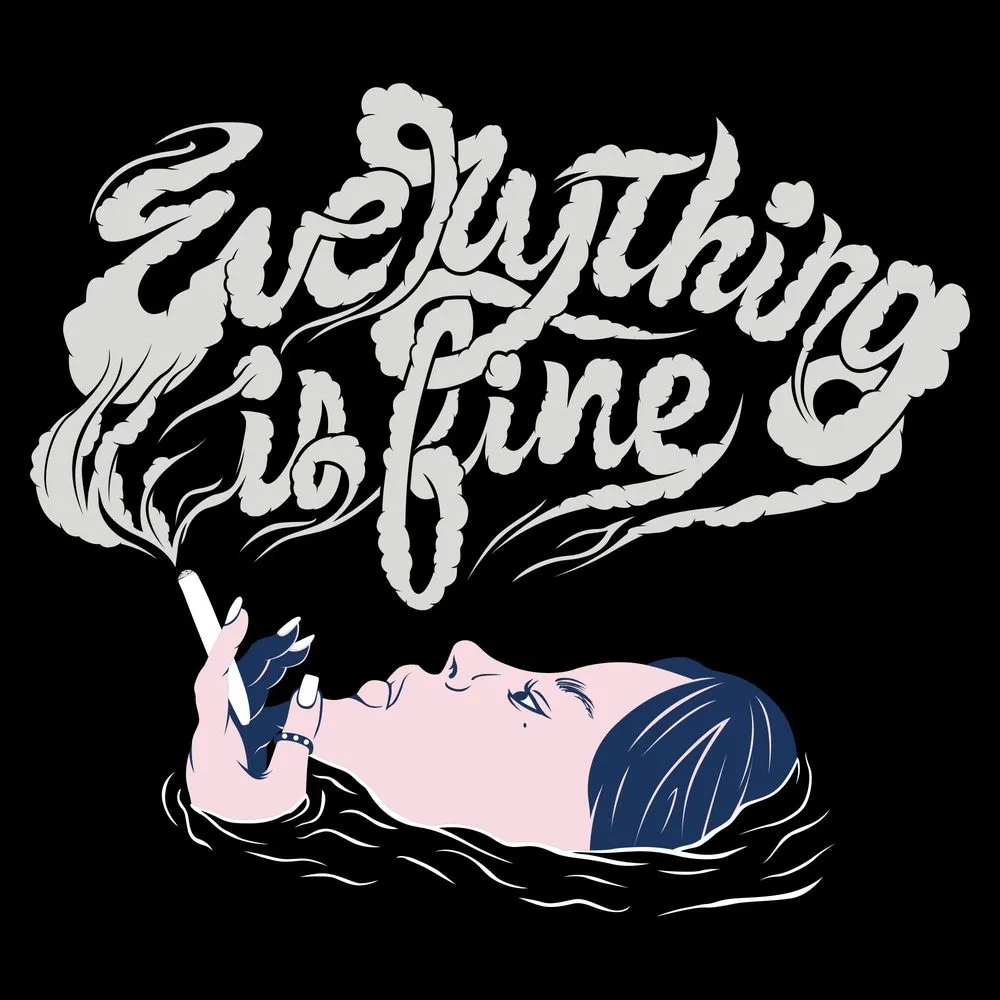 Women's Everything Is Fine Boyfriend Fit T-Shirt - Black sold by Grunt Style product image thumbnail 2