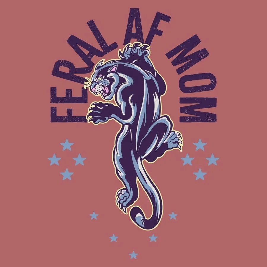 Women's Feral AF Mom Boyfriend Fit T-Shirt - Heather Mauve sold by Grunt Style product image thumbnail 4