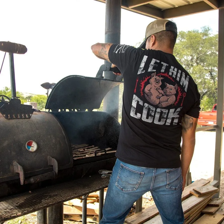 Let Him Cook T-Shirt - Black sold by Grunt Style product image thumbnail 4