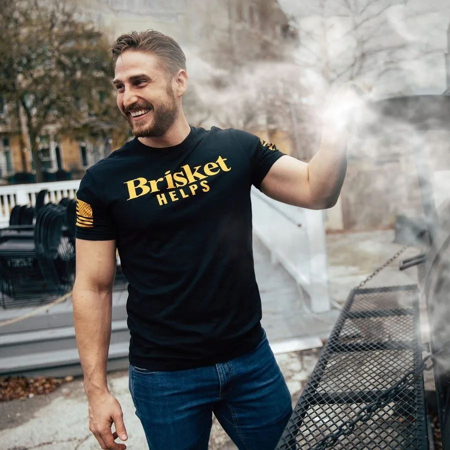 Brisket Helps T-Shirt - Black sold by Grunt Style product image thumbnail 3