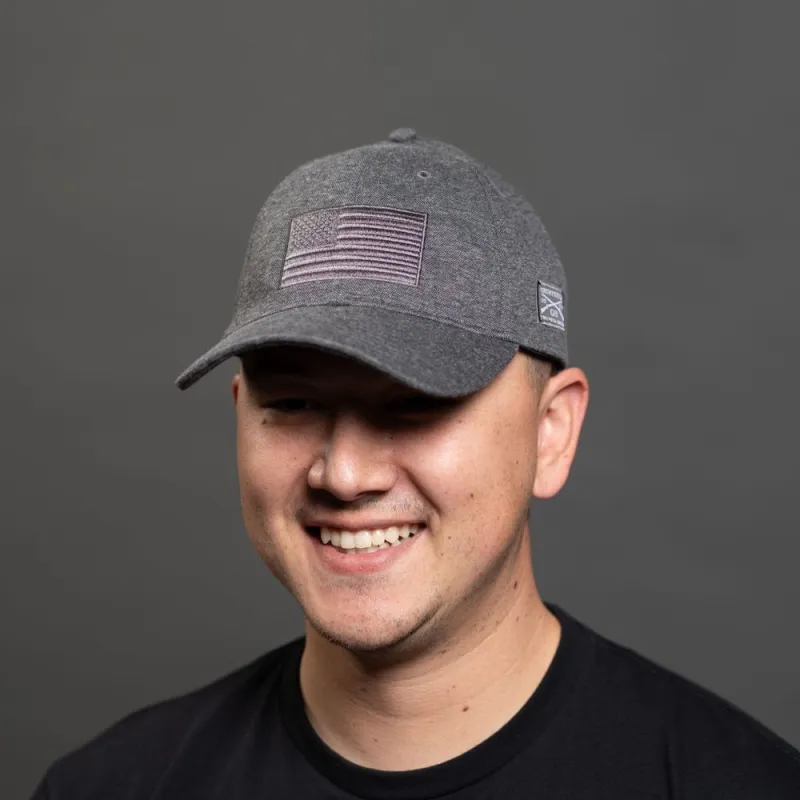 Blackout Flag Stretch Fit Hat - Gray sold by Grunt Style