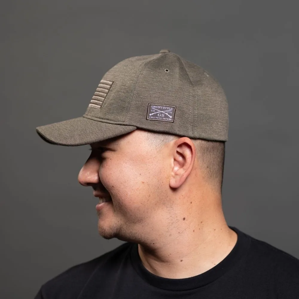 Blackout Flag Stretch Fit Hat - Military Green sold by Grunt Style product image thumbnail 4