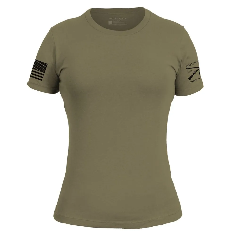 Basic T-Shirt Women's Slim Fit - Military Green sold by Grunt Style
