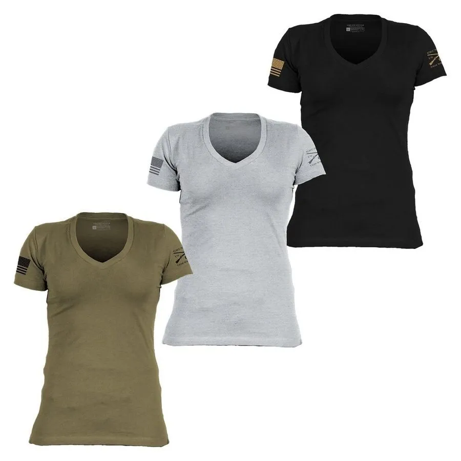 Basic T-Shirt Women's V-Necks 3-Pack sold by Grunt Style