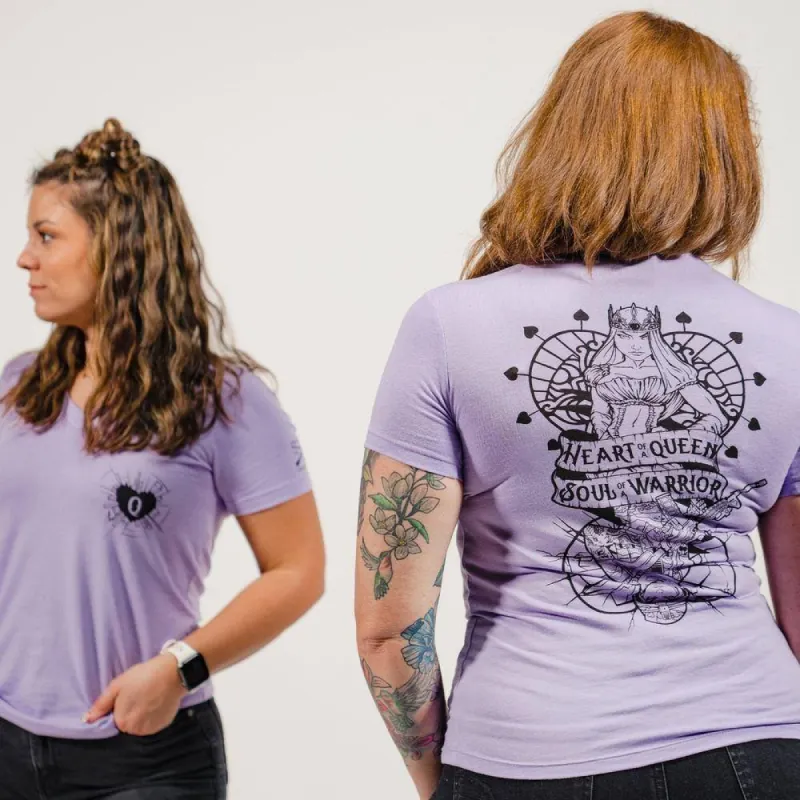 Women's Heart and Soul of a Warrior V-Neck - Lavender sold by Grunt Style