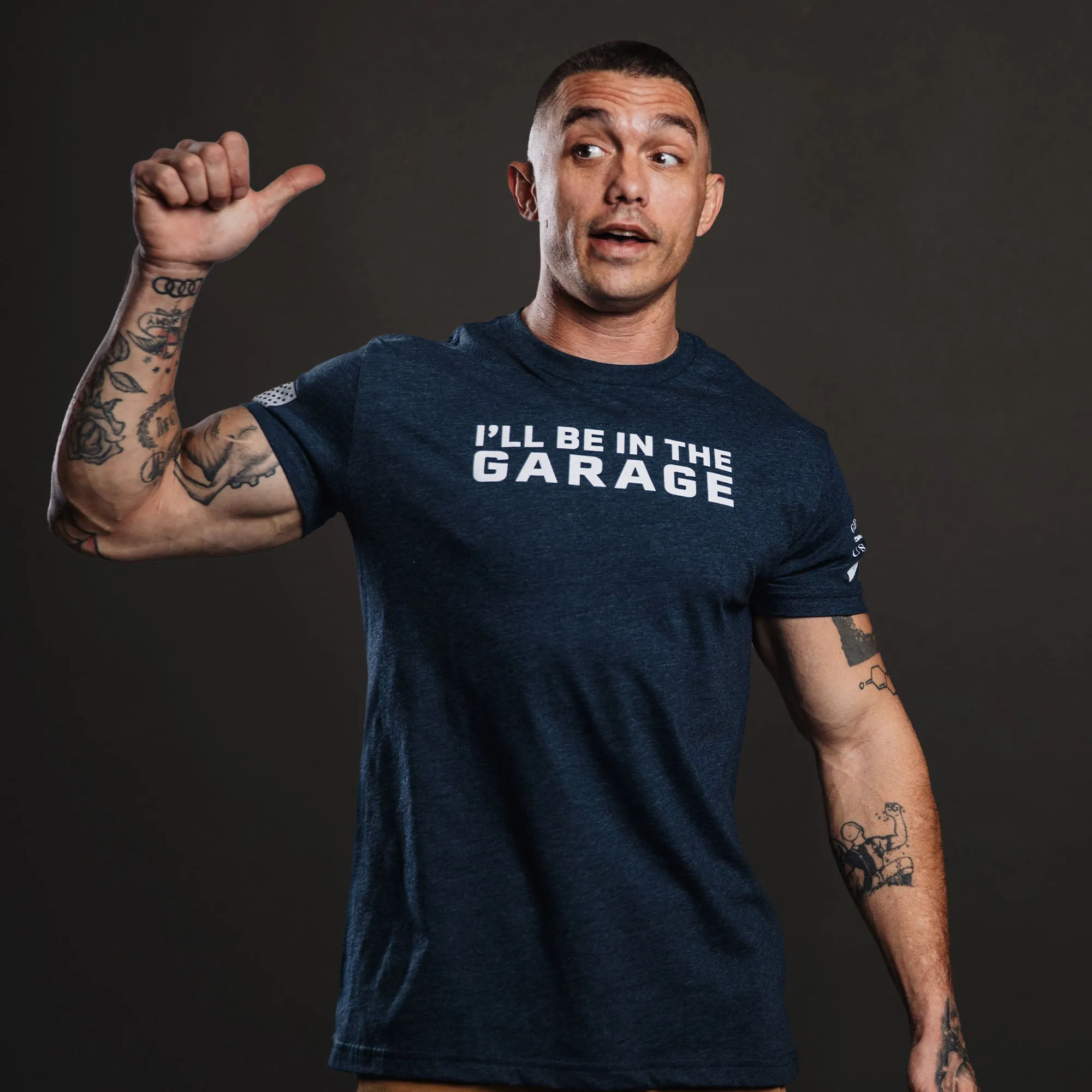 I'll Be In The Garage T-Shirt - Midnight Navy sold by Grunt Style product image thumbnail 3
