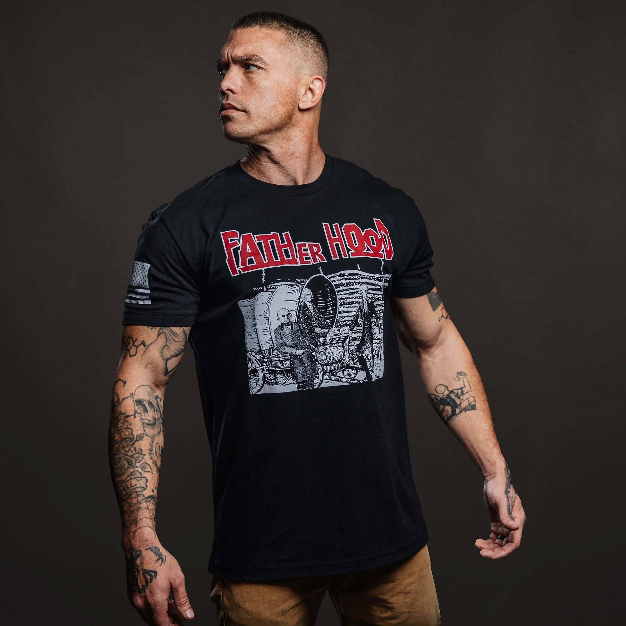 Father Hood T-Shirt - Black sold by Grunt Style product image thumbnail 4