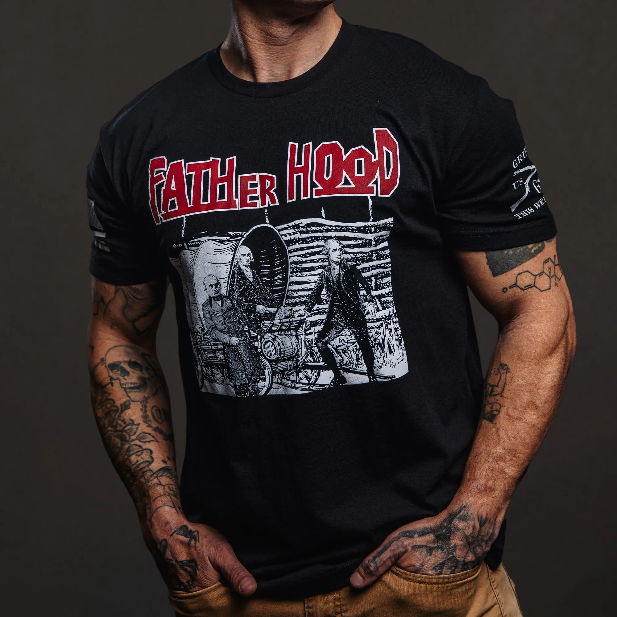 Father Hood T-Shirt - Black sold by Grunt Style product image thumbnail 3