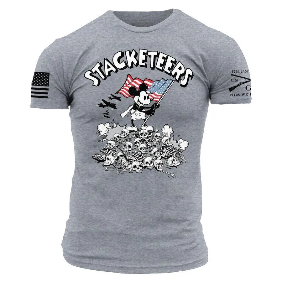 Stacketeers T-Shirt - Dark Heather Gray sold by Grunt Style