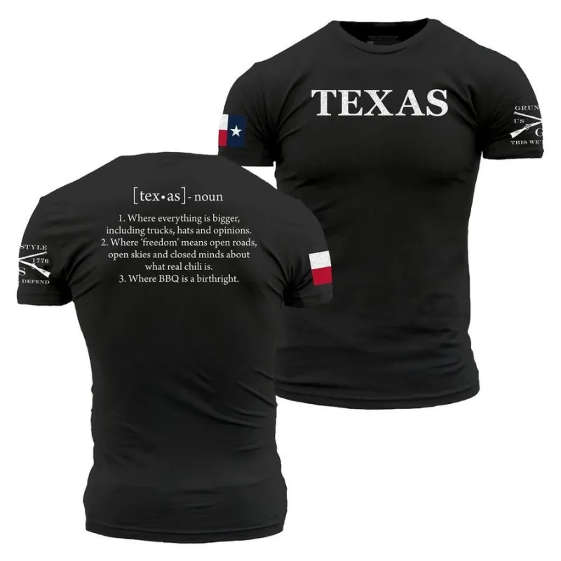 Texas Defined T-Shirt - Black sold by Grunt Style